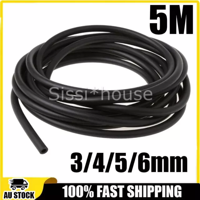 5M 3mm 4mm 5mm 6mm ID Full Silicone Fuel Air Vacuum Hose Line Pipe Tube Black A