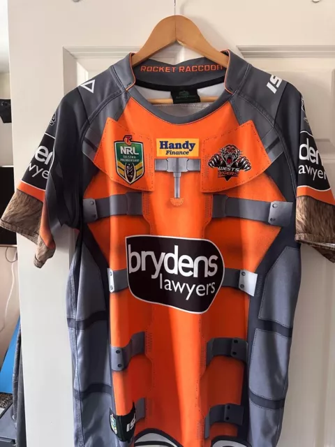 nrl rugby league shirt Marvel - Wests Tigers - Rocket Raccoon - XL