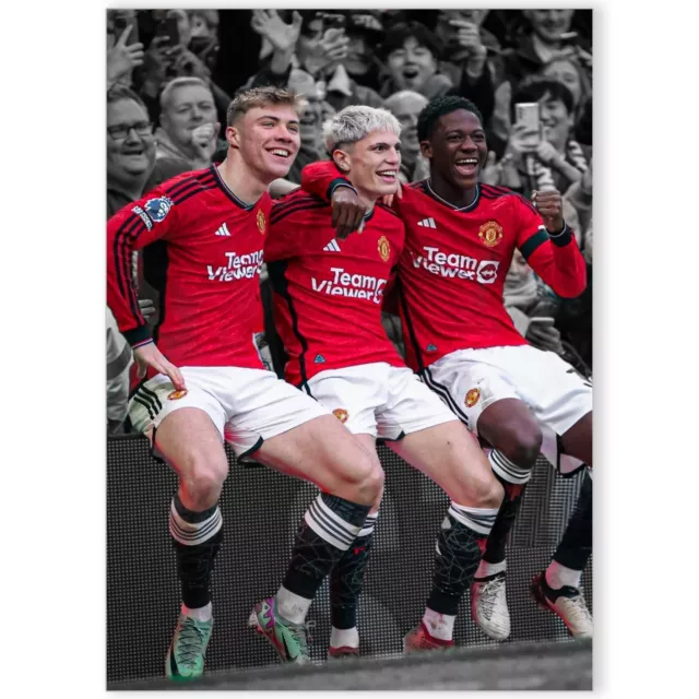 FOR MANCHESTER UNITED Fan Hojlund, Garnacho, Mainoo Football Sports Poster 2