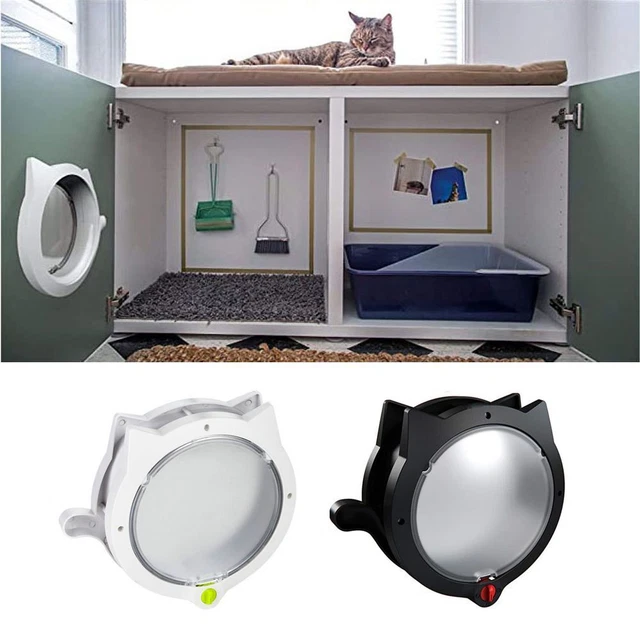 The Door Gato Forma de Oreja 4 Vías Bloqueo Gato Puerta Gato/Perro Puerta Con solapa Puertas Mascotas