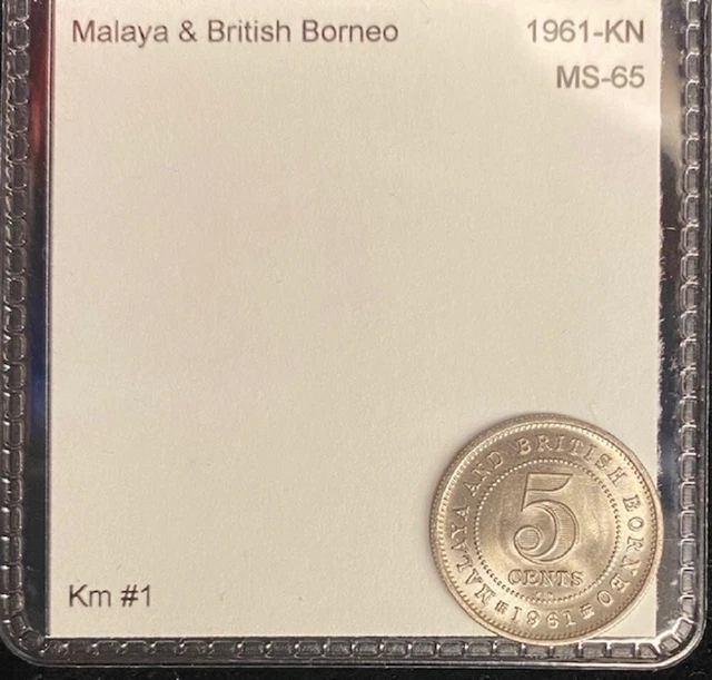 1961-KN Malaya & British Borneo 5 Cents Gem Unc (Km #1)