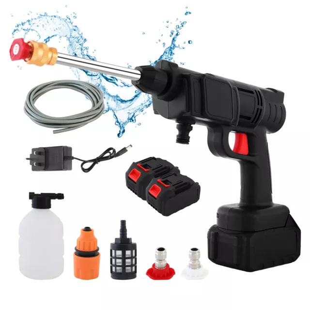 Portable Cordless Car High Pressure Washer Jet Water Wash Clean Gun 2 Battery UK