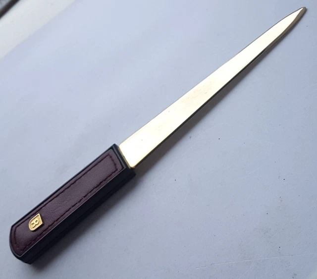 Tagliacarte, Pezzo da Collezione, Acciaio Dorato, Vere Pelle O333