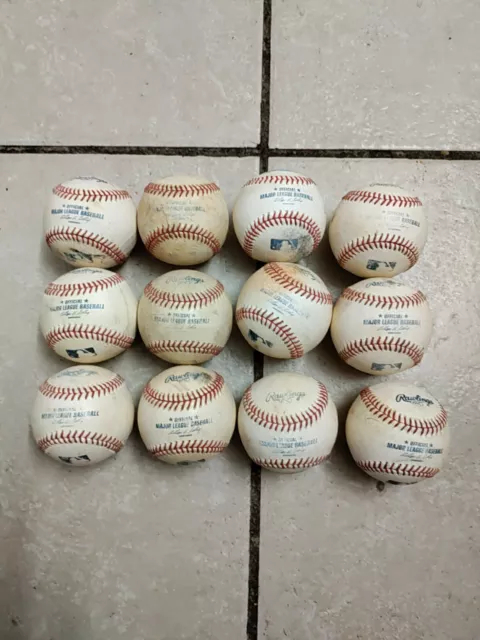 One Dozen / 12 Rawlings Baseballs OMLB Game Used MLB