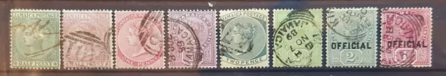 Jamaica Queen Victoria 1860-89 Fine Used / Used 8x Stamps As Picture. (A2)