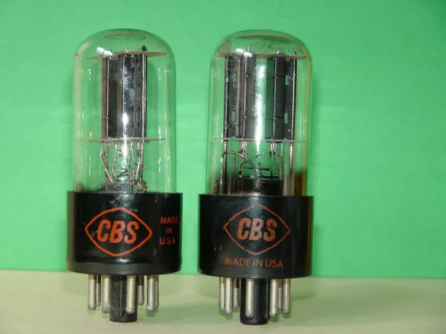 Matched Pair CBS Hytron 6SN7 GT Vacuum Tubes Very Strong Balanced