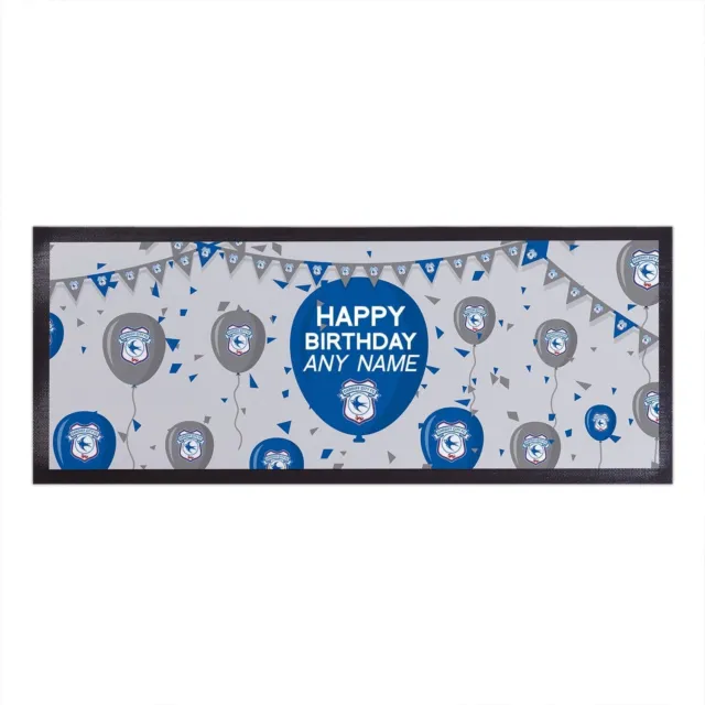 Cardiff City - Officially Licensed - Birthday - Personalised Bar Runner