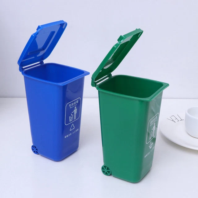 6 PCS Office Trash Recycling Containers Mini Curbside Bin Table Top Can