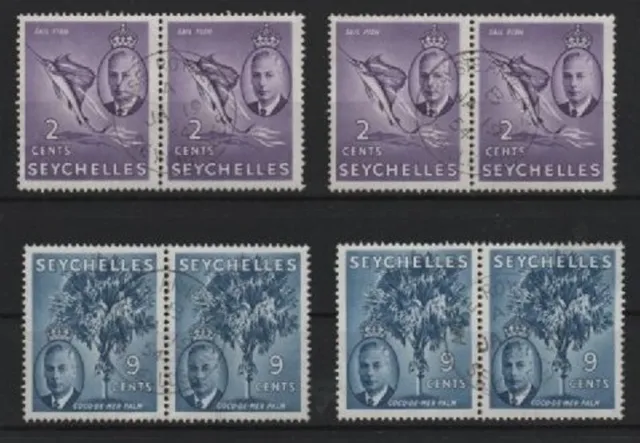 Seychelles  King George VI. 1952 4 x pairs used