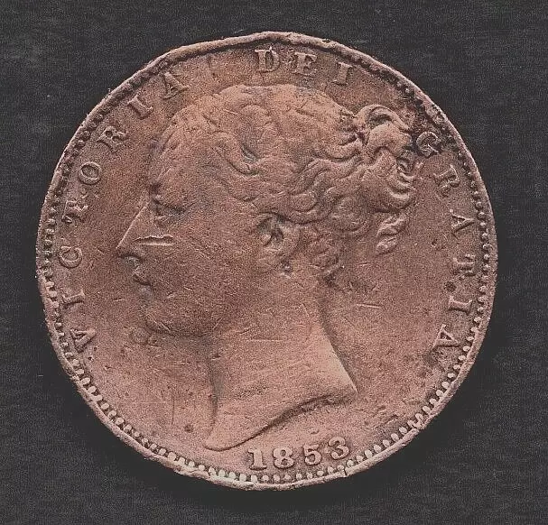 1853 VICTORIAN Large Copper Farthing