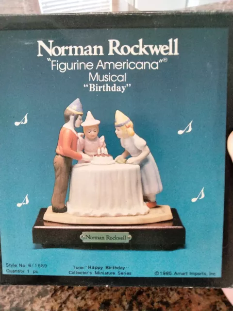 Norman Rockwell musical "Figurine Americana" 1985 Birthday Party  original box