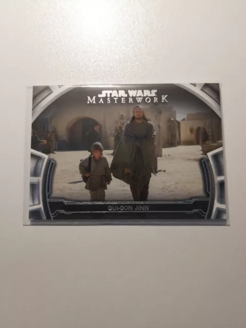 Topps 2019 Star Wars Masterwork Defining Moments Qui-Gon Jinn DM-15 White