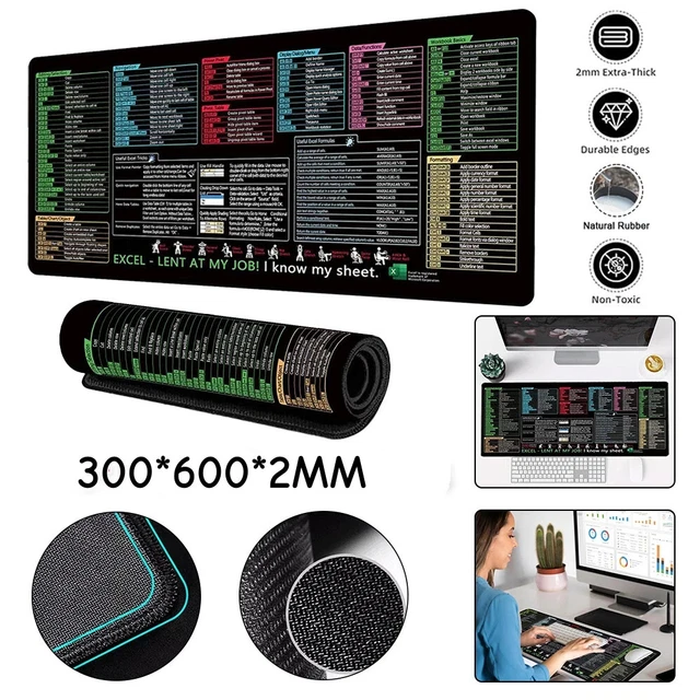 2025 EXCEL CHEAT Sheet Desk Mat, Excel Shortcuts Mouse Pad, Shortcuts ...