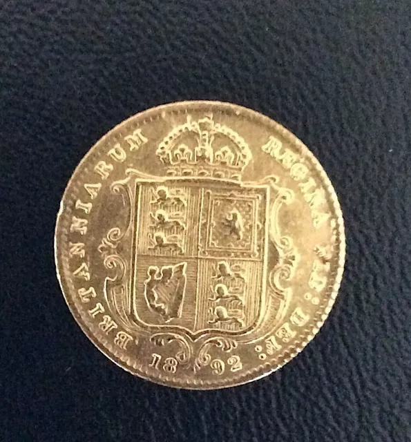 1892 Victoria Gold Half Sovereign Shield Back