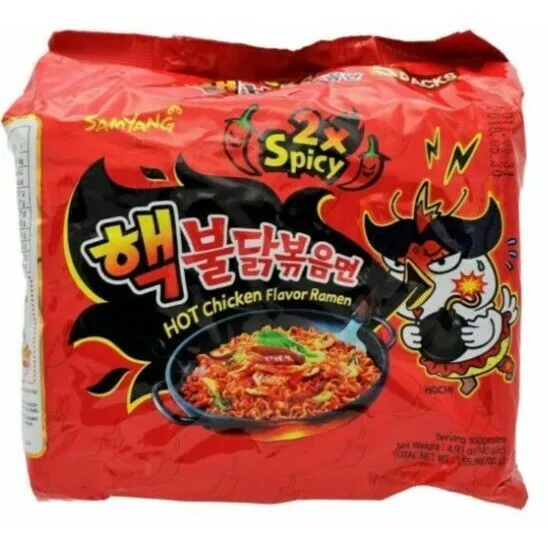 SAMYANG Coreano Fire Challenge Buldak Noodle 2X Ramen piccante al gusto di pollo
