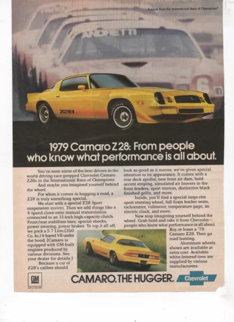 1979 CHEVROLET CAMARO Z28, Magazine Page Ad.