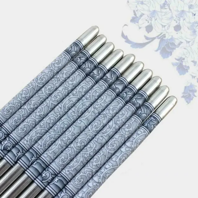 Stainless steel blue and white porcelain chopsticks New tableware with steel cho