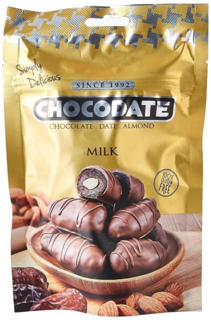 Chocodate - Milk- Chocolate Dates with Almonds 100g Free Shipping World Wide