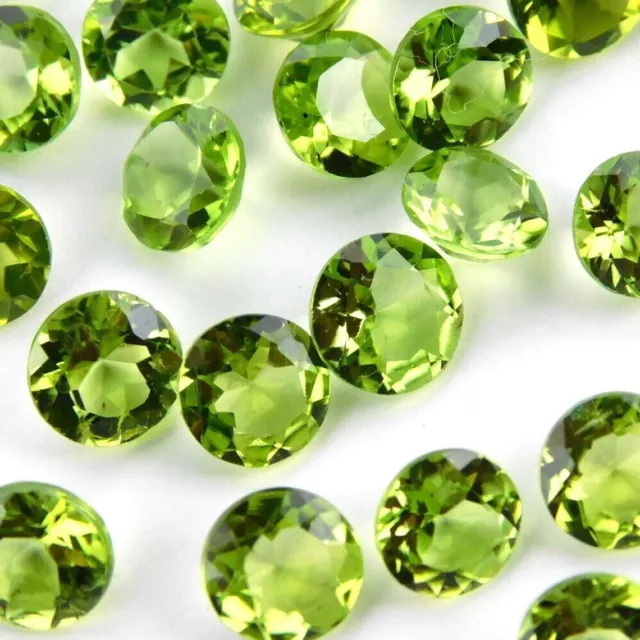 Natural Peridot 5x5 MM Round Cut 20 Pieces Wholesale Lot AAA+ Loose Gemstones