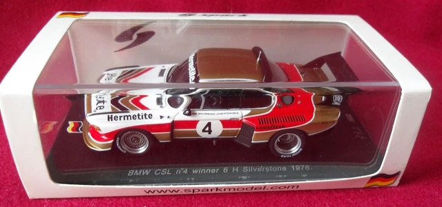 Miniature BMW 3.0 CSL Turbo – Peterson Nilsson Silverstone 1976 – Spark 1/43 (neuf)