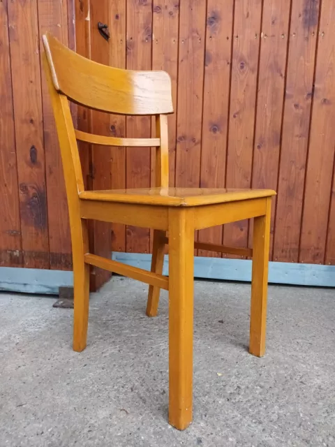 50er Vintage Sala Pranzo Sedia Francoforte da Cucina IN Legno Kneipenstuhl 7