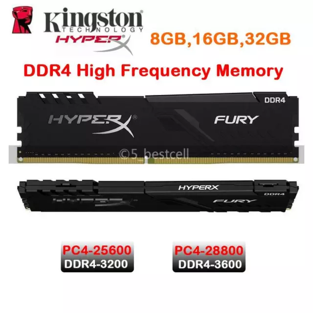 HyperX FURY DDR4 8GB 16GB 32GB 3200 MHz 3600 MHz Desktop 288Pin DIMM Memory lot