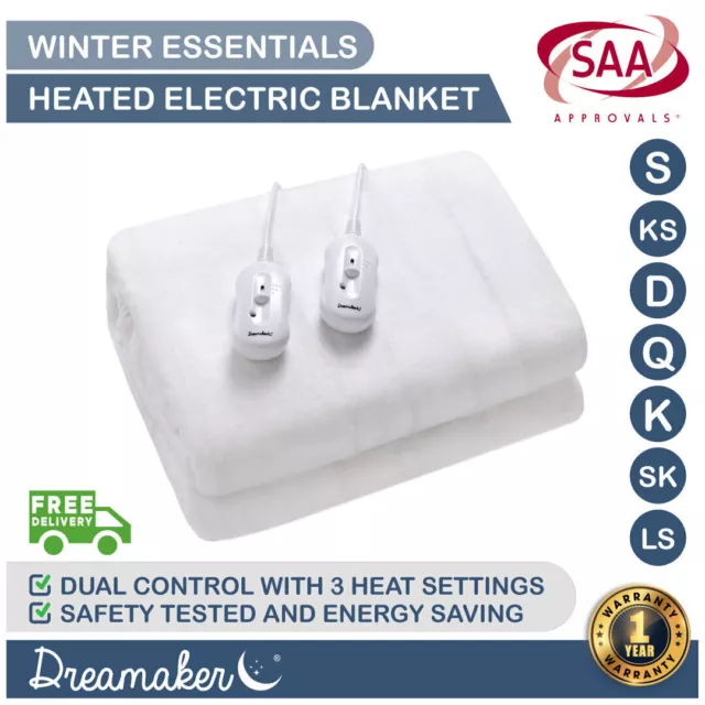 Electric Blanket Fully Fitted Washable Heated Underlay Single Double Queen King