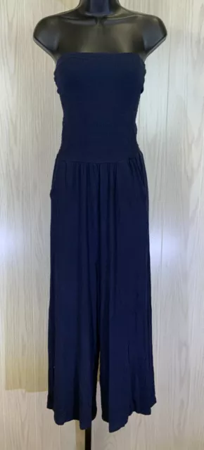 Love Tree Smocked Strapless Midi Dress, Women's Size M, Navy NEW MSRP $29.99