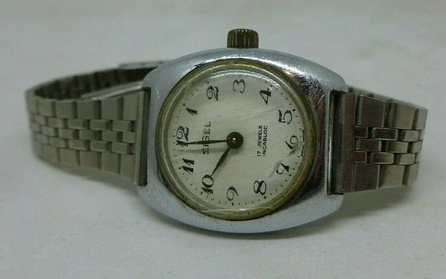 Vintage Le Monde 17 Jewels 900 Silver Watch 7.5