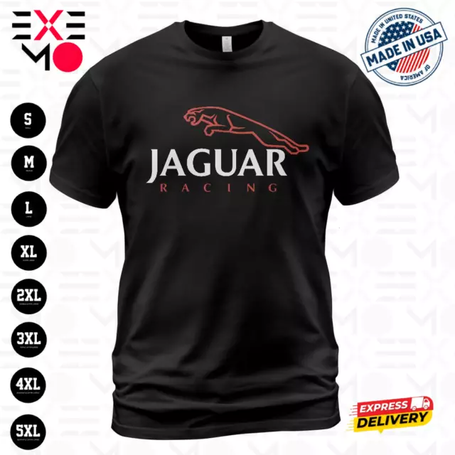 Jaguar Racing Car Logo Men's Black T-Shirt Size S-5XL