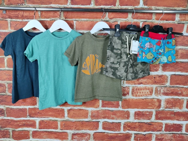 PACCHETTO BAMBINO BAMBINO ETÀ 18-24 MESI NEXT M&S ecc PANTALONCINI T-SHIRT BAGNO SET MIMETICO 92CM