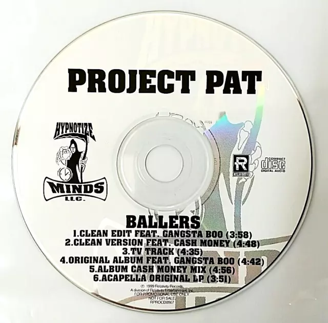 (CD) Project Pat – Ballers, Promo, RPROCD0967, Single, 6 Tracks, Rare.