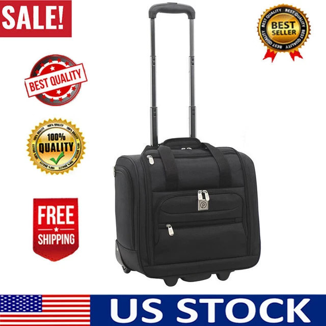 16" Luggage Suitcase Rolling Underseater Spinner Lightweight Hardshell , Black