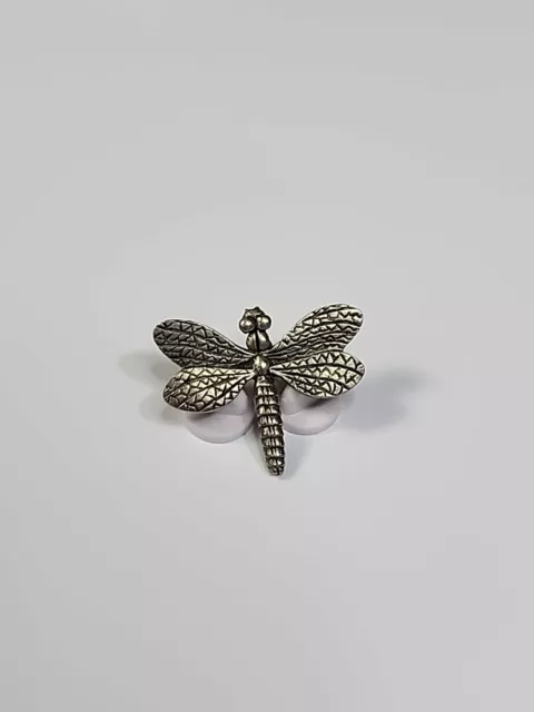 Dragonfly Lapel Pin 3D Pewter Gray Color Intricate Details