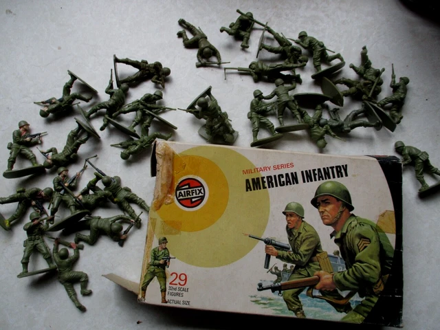 1973 AIRFIX SOLDIERS 132 SCALE WW2 american us army infantry TARGET BOX ...