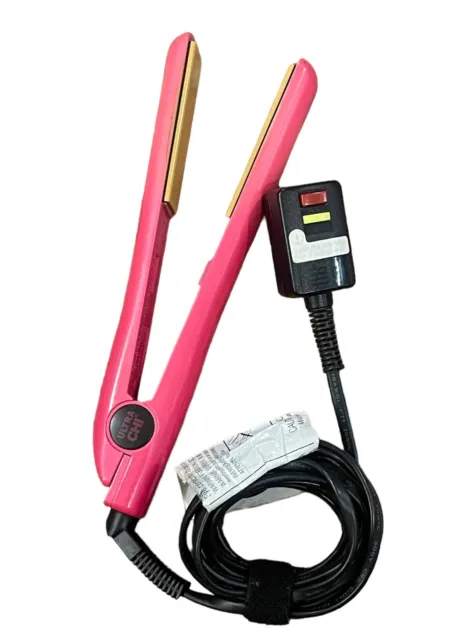 Ultra CHI Pink 1" Ceramic Flat Iron Hair Straightener EUC