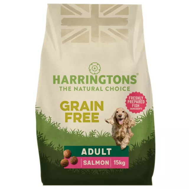 Damaged Harringtons Grain Free Dry Salmon Dog Food - 15kg