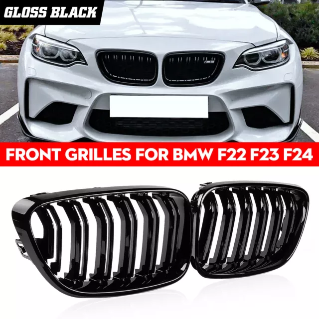 Griglie Reni Calandra Nera Lucido Per Bmw Serie 2 F22 F23 F87 M2 14-18 Msport