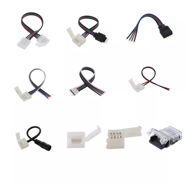 2Pin 4Pin 5Pin Waterproof IP65 LED Strip Connector Clip Adapter Wire RGB RGBW UK