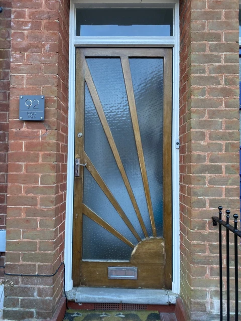 Art deco sun front door - Oak