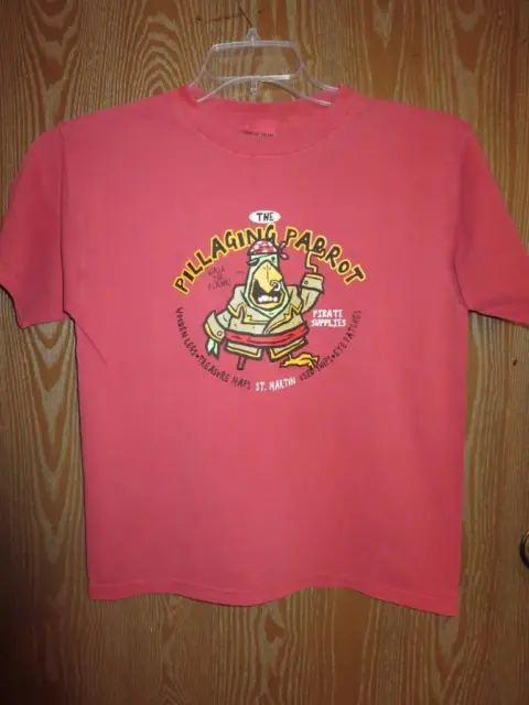 NEW- St Maarten The Pillaging Parrot Youth L Large Comfort Colors Shirt