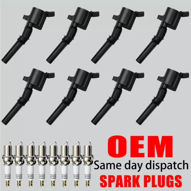 8X Ignition Coil & Iridium Spark Plug OEM For Ford F-150 4.6/5.4L V8 DG508 SP479