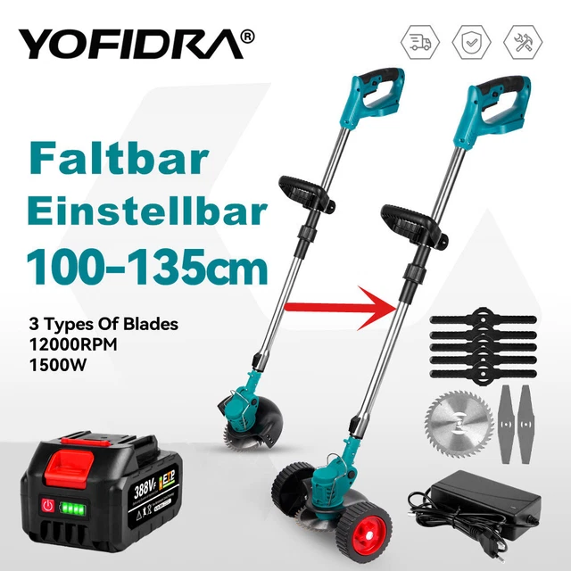 1500W AKKU RASENTRIMMER Elektro Kantenschneider Rasenkantenschneider