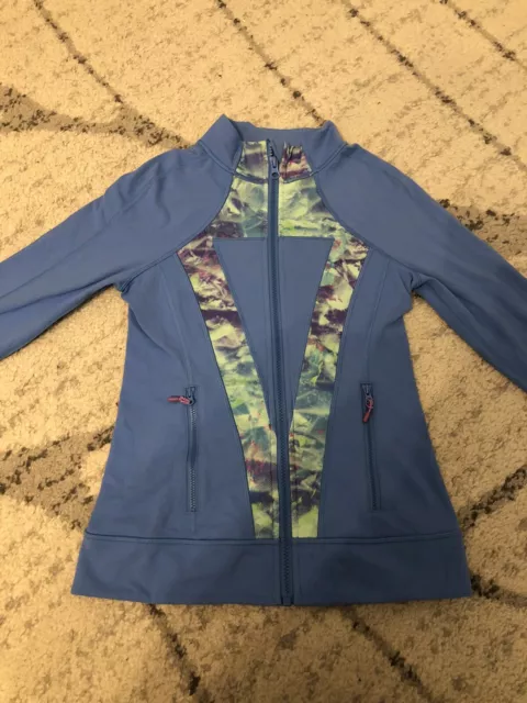Ivivva Youth Girls Blue/Green Full Zip Athletic  Jacket Size 12