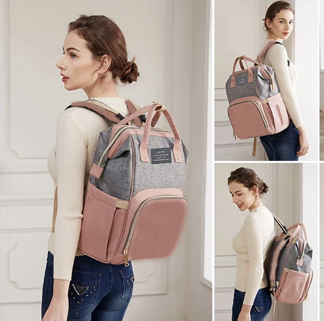 Land Traveling Share Diaper Bag Backpack Pink