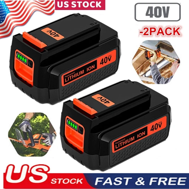 2x 40 Volt for Black and Decker 40V 4Ah Max Lithium Battery LBX2040 LBXR36 LSW36