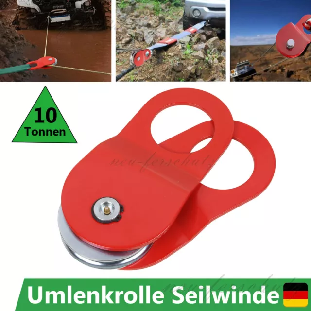 Umlenkrolle Seilwinde Forstseilwinde Seilrolle 1-15 mm Offroad max. 10T Winde DE