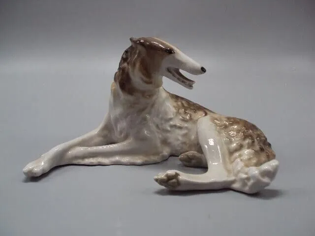 Borzoi Russian Wolfhound Greyhound Dog USSR russian Porcelain figurine 6032