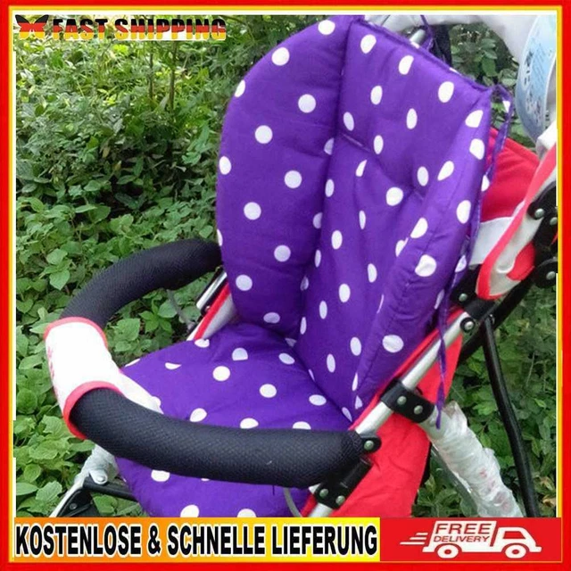 Bebé Niño Caminante Asiento Cochecito Cojín Alfombra Algodón White Dot Púrpura