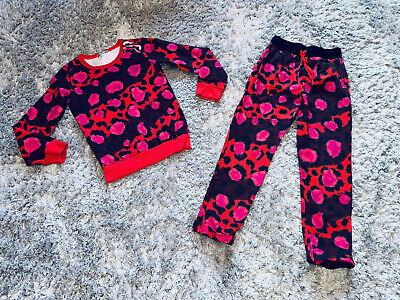 Worn Once - Kenzo Animal Print Leopard Frill Tracksuit - Navy Red Pink - 6 Years